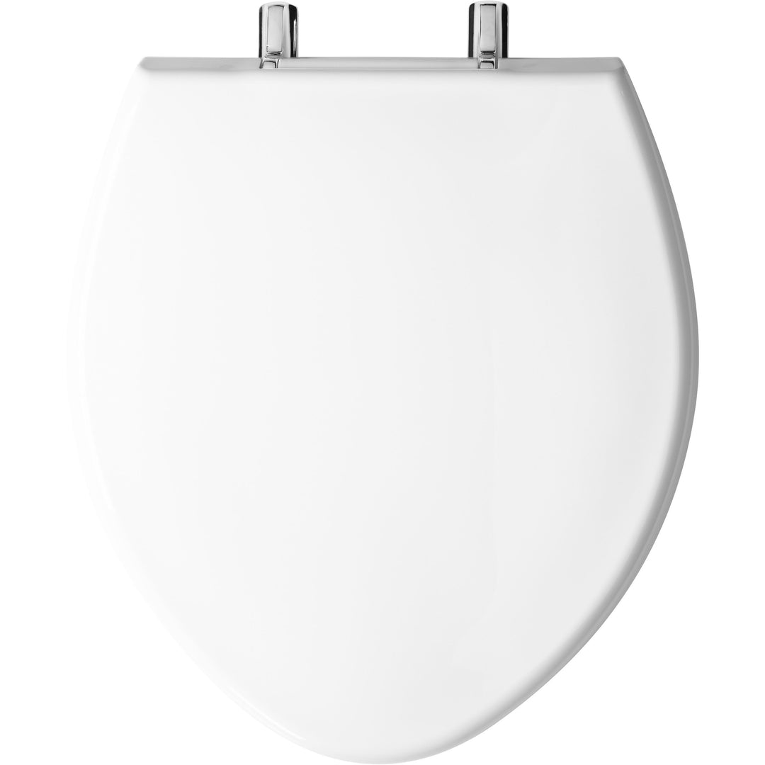 1000CPT Bemis Round/Elongated Paramont™ Commercial Plastic Toilet Seat in White with Chrome Hinge and Stay·Tite® Commercial Fastening System™
