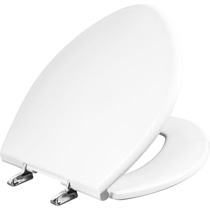 1000CPT Bemis Round/Elongated Paramont™ Commercial Plastic Toilet Seat in White with Chrome Hinge and Stay·Tite® Commercial Fastening System™