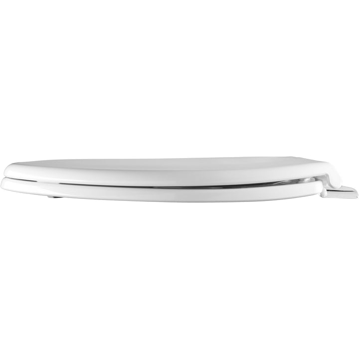 1000CPT Bemis Round/Elongated Paramont™ Commercial Plastic Toilet Seat in White with Chrome Hinge and Stay·Tite® Commercial Fastening System™