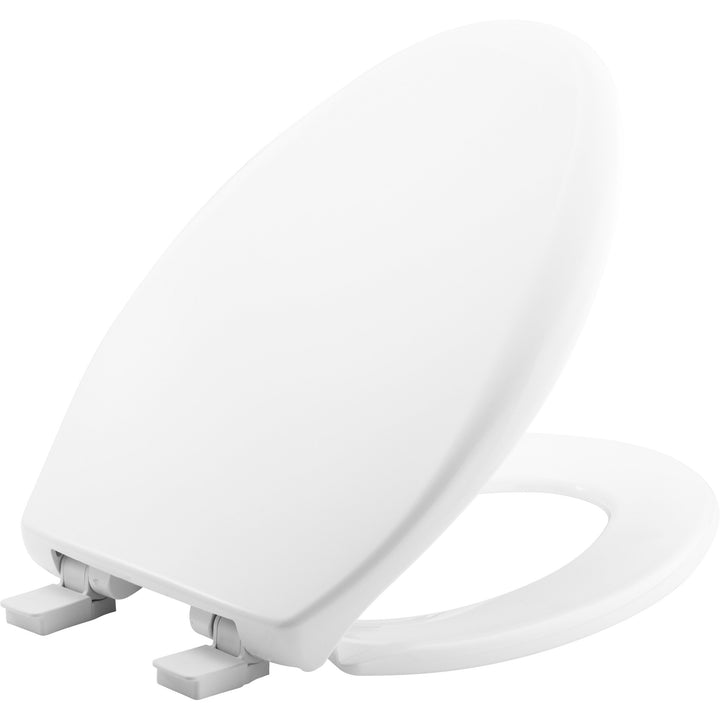 1200E4CT Conceal Trapway Installation Bemis Affinity® Elongated Plastic Toilet Seat White featuring Top·Tite® Hinges with Stay·Tite® Seat Fastening System™, Whisper·Close®, Easy·Clean®, Precision·Fit®, and Super·Grip® Bumpers