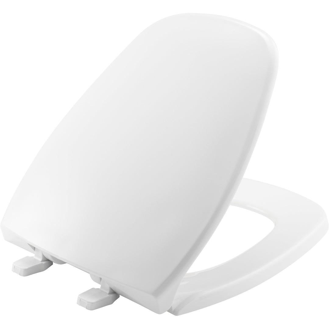 1240200 Bemis Round Closed Front Plastic Toilet Seat in White Fits Eljer Emblem Toilets with Top·Tite® Hinges