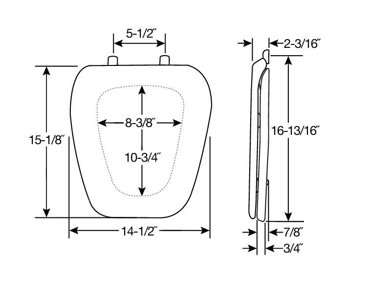 1240200 Bemis Round Closed Front Plastic Toilet Seat in White Fits Eljer Emblem Toilets with Top·Tite® Hinges
