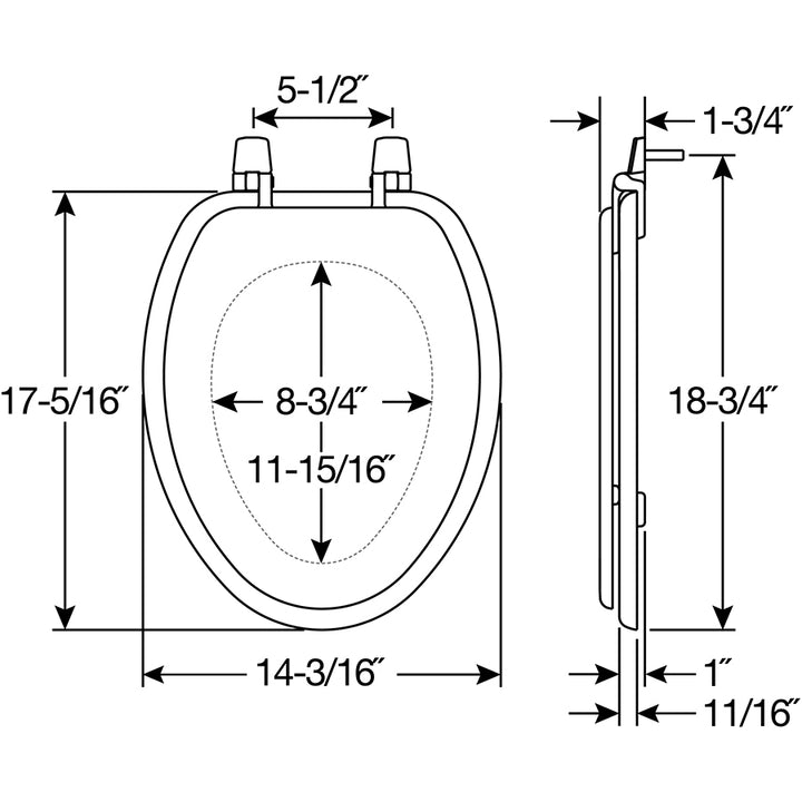 1400/400TTA Bemis Enameled Wood Toilet Seat with Top·Tite® hinges