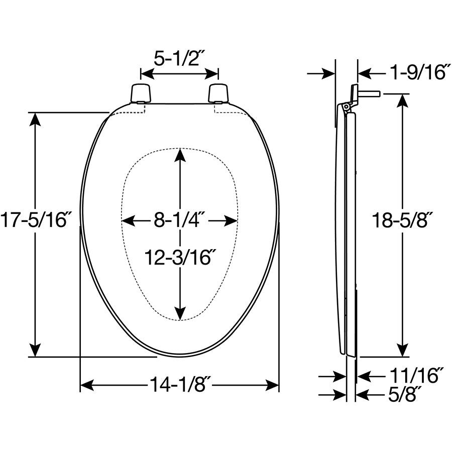 170/70TK Bemis Plastic Closed Front with Cover Toilet Seat with Top·Tite® Hinges