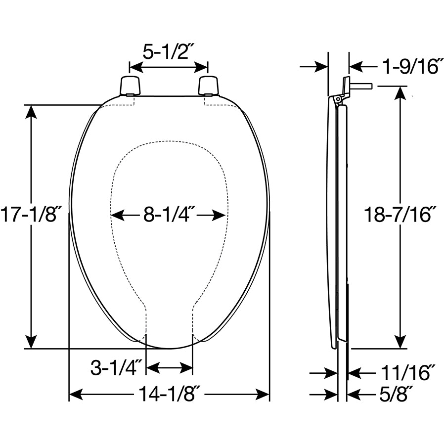 175/75 Bemis Plastic Open Front with Cover Toilet Seat with Top·Tite® Hinges