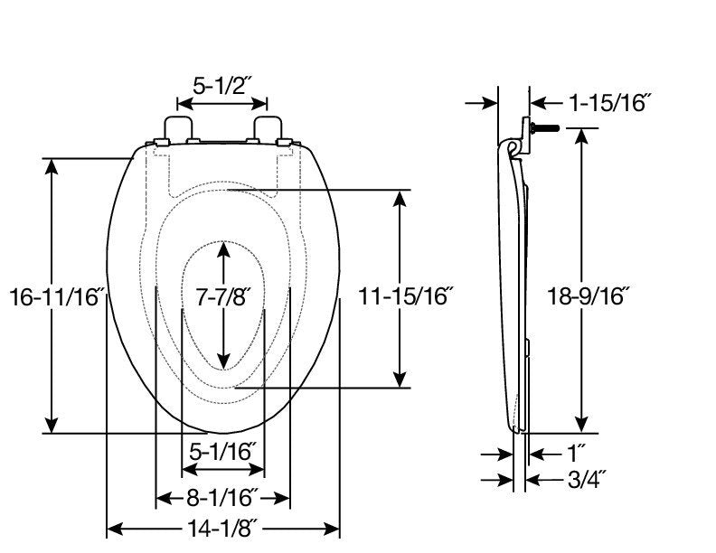 1881/881SLOW Mayfair by Bemis Little 2 Big™ Plastic Potty Training Toilet Seat in White Featuring Stay·Tite® Seat Fastening System™ and Whisper·Close®