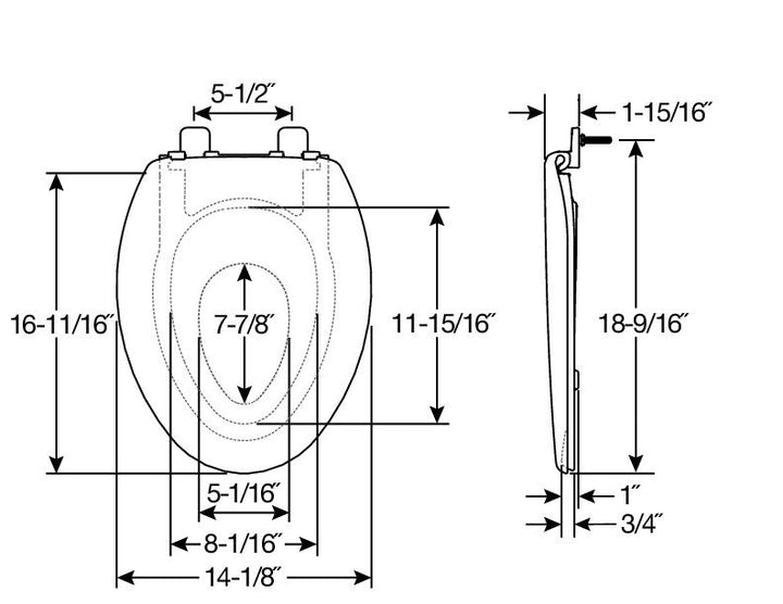 1881/881SLOW Mayfair by Bemis Little 2 Big™ Plastic Potty Training Toilet Seat in White Featuring Stay·Tite® Seat Fastening System™ and Whisper·Close®