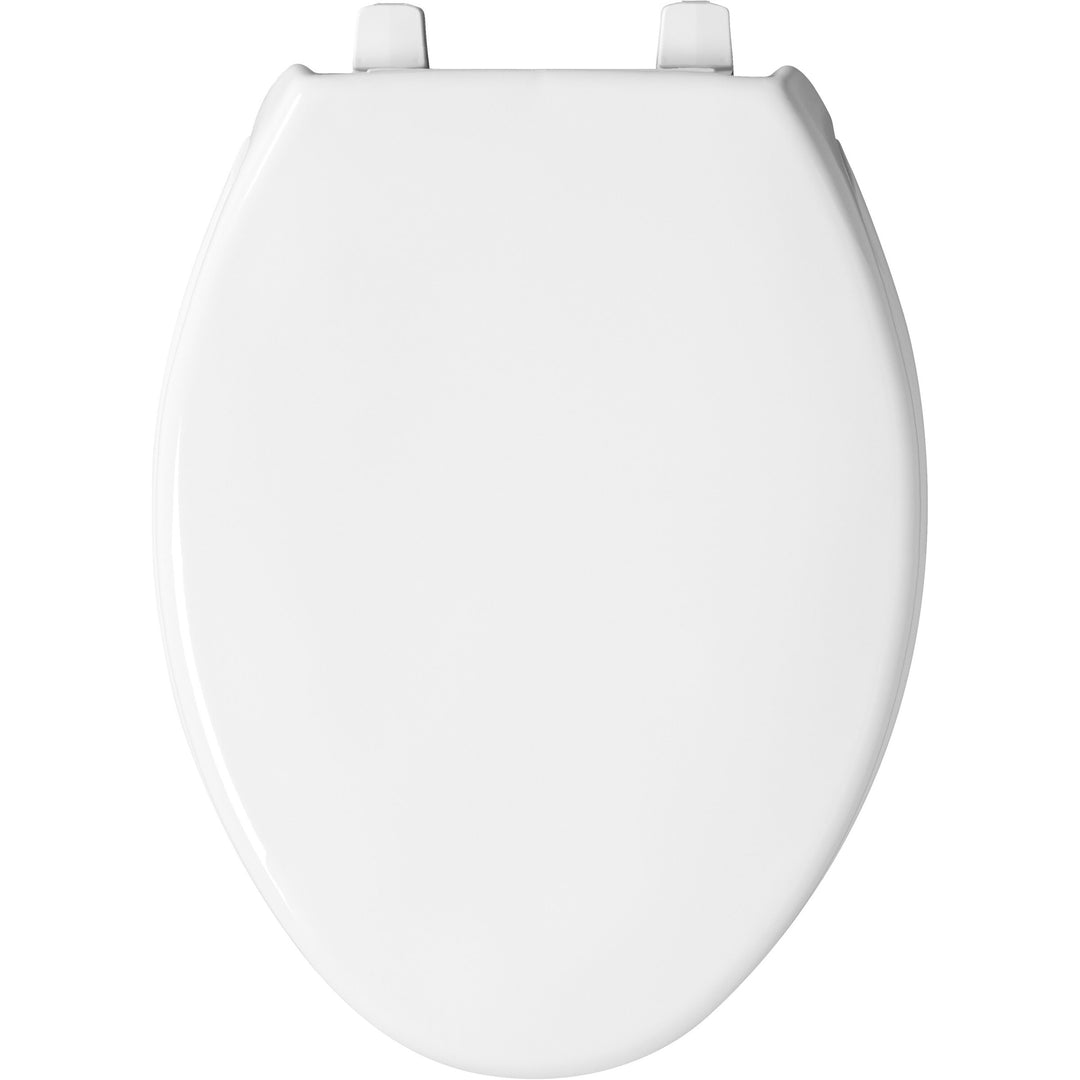 1950 Bemis Elongated Open Front With Cover Commercial Plastic Toilet Seat in White with Top·Tite®  Hinges