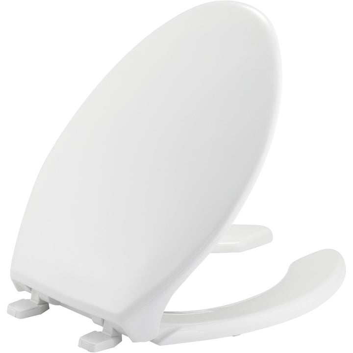 1950 Bemis Elongated Open Front With Cover Commercial Plastic Toilet Seat in White with Top·Tite®  Hinges