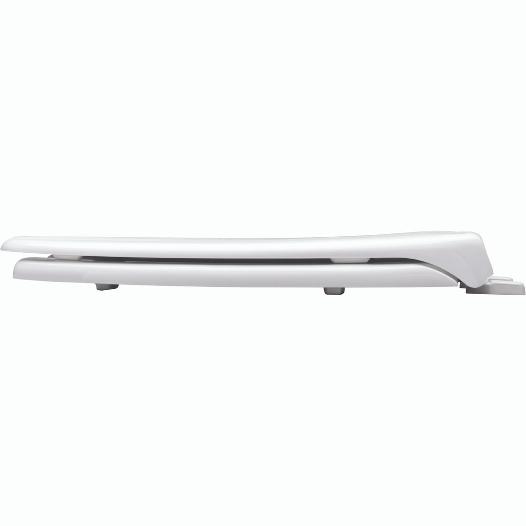 1950 Bemis Elongated Open Front With Cover Commercial Plastic Toilet Seat in White with Top·Tite®  Hinges