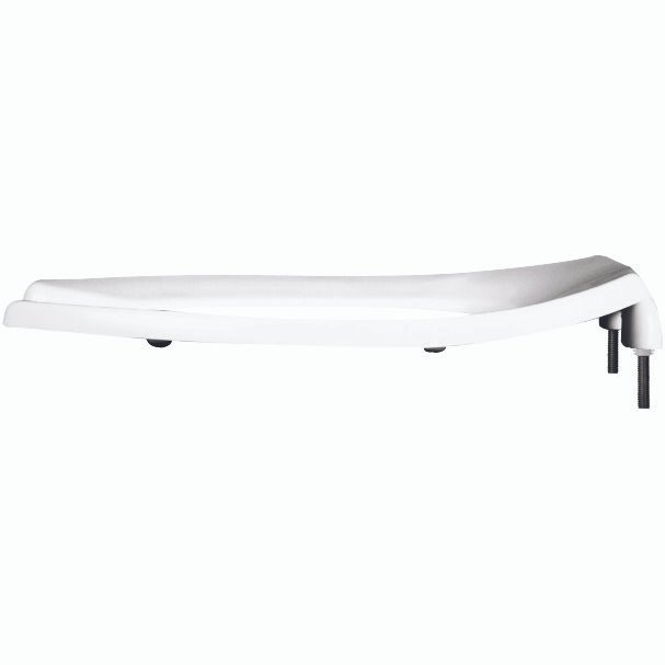 1955/955SSCT Bemis Open Front Less Cover Commercial Plastic Toilet Seat in White with Stay·Tite® Commercial Fastening System™ Self-Sustaining Check Hinge