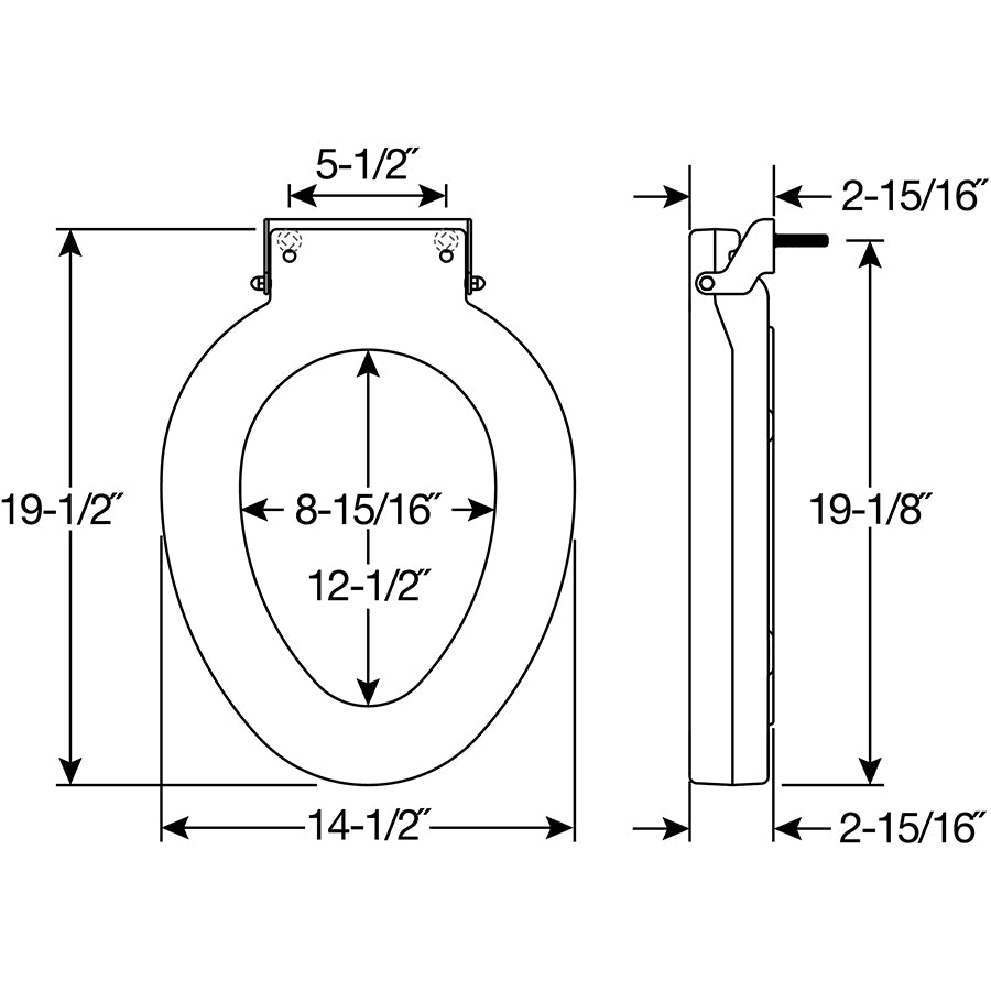 4LET/LRT Bemis Plastic Closed Front Less Cover with Stay·Tite® Commercial Fastening System™