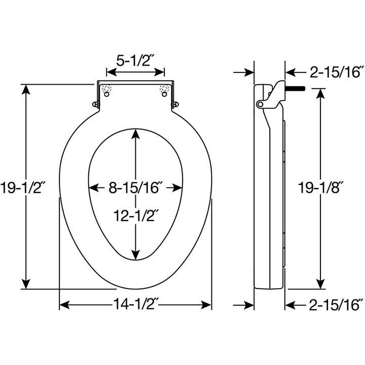 4LET/LRT Bemis Plastic Closed Front Less Cover with Stay·Tite® Commercial Fastening System™