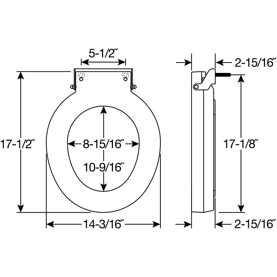 4LET/LRT Bemis Plastic Closed Front Less Cover with Stay·Tite® Commercial Fastening System™