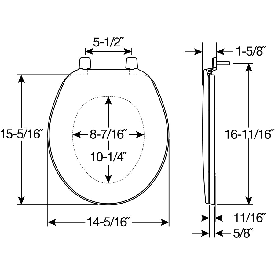 170/70TK Bemis Plastic Closed Front with Cover Toilet Seat with Top·Tite® Hinges