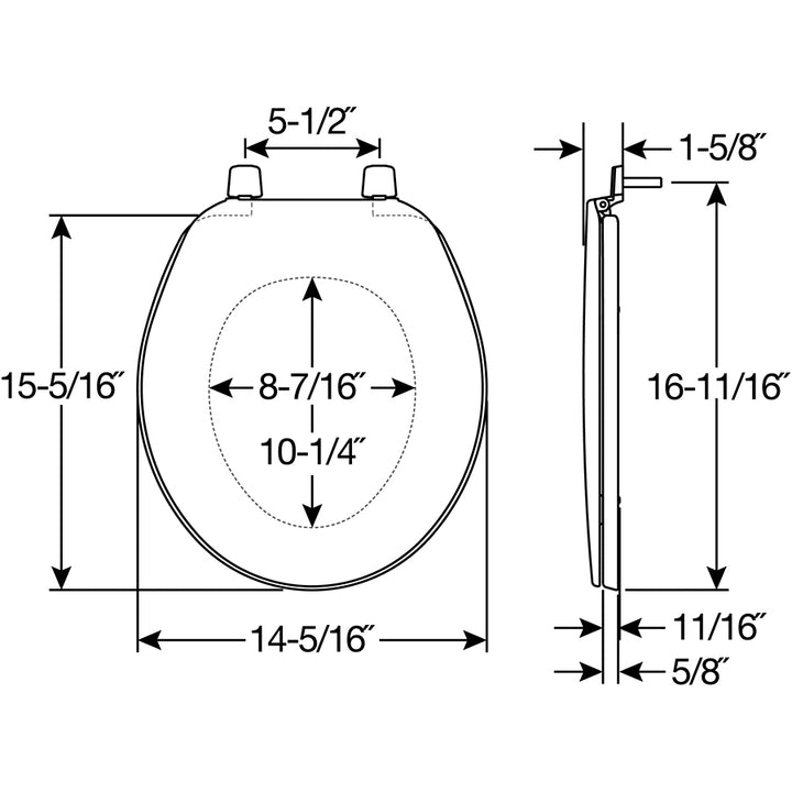 170/70TK Bemis Plastic Closed Front with Cover Toilet Seat with Top·Tite® Hinges