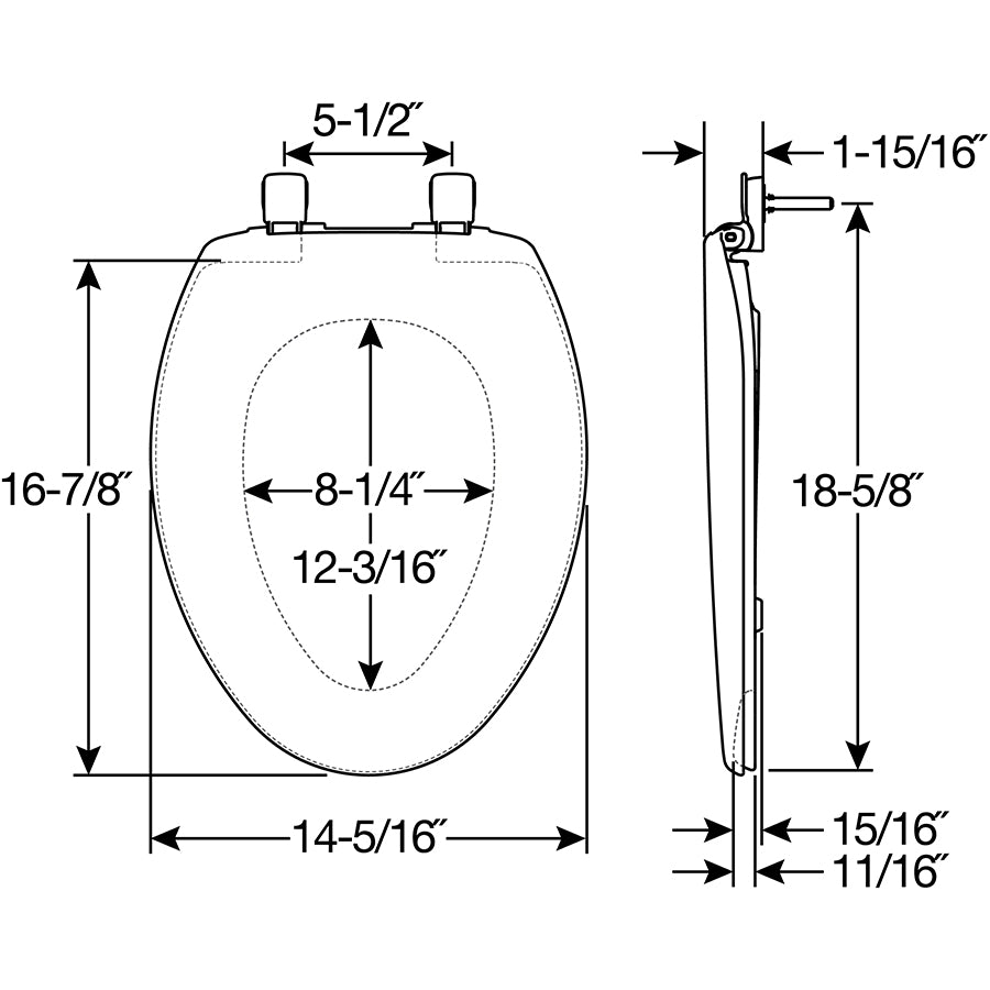 7300/730EC Bemis Plastic Closed Front with Cover Toilet Seat Featuring Easy·Clean®
