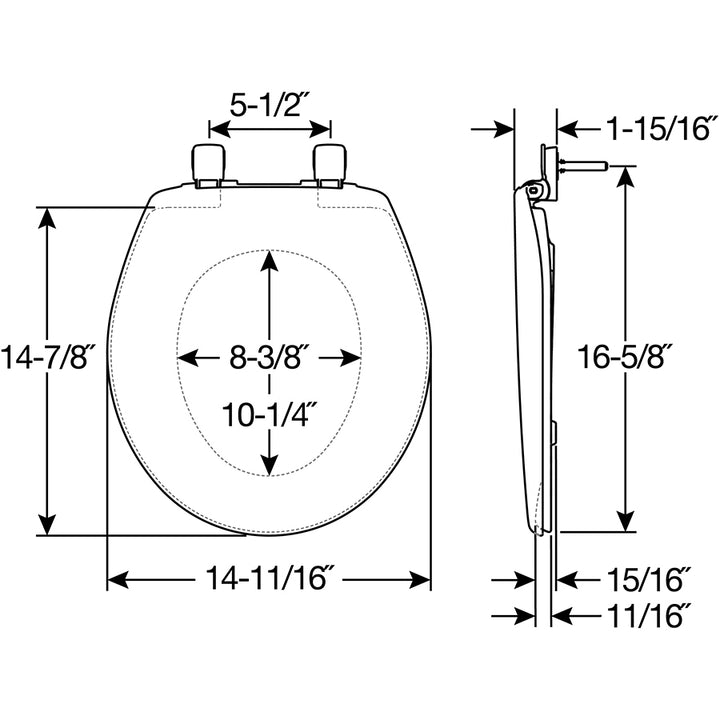 7300/730EC Bemis Plastic Closed Front with Cover Toilet Seat Featuring Easy·Clean®