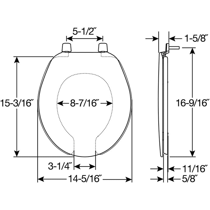 175/75 Bemis Plastic Open Front with Cover Toilet Seat with Top·Tite® Hinges