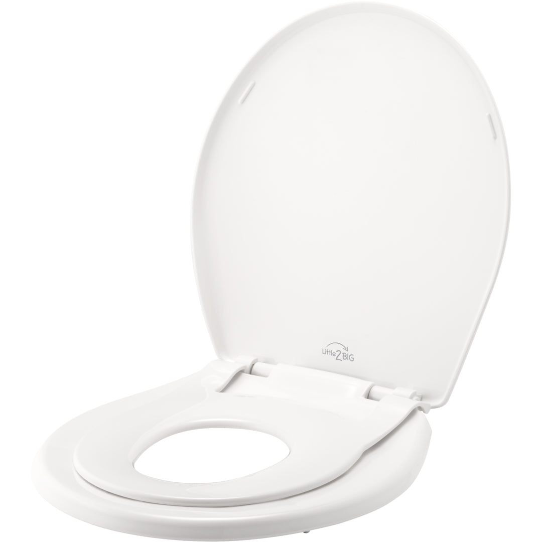 1881/881SLOW Mayfair by Bemis Little 2 Big™ Plastic Potty Training Toilet Seat in White Featuring Stay·Tite® Seat Fastening System™ and Whisper·Close®