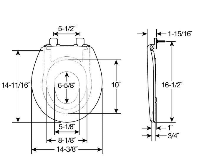 1881/881SLOW Mayfair by Bemis Little 2 Big™ Plastic Potty Training Toilet Seat in White Featuring Stay·Tite® Seat Fastening System™ and Whisper·Close®