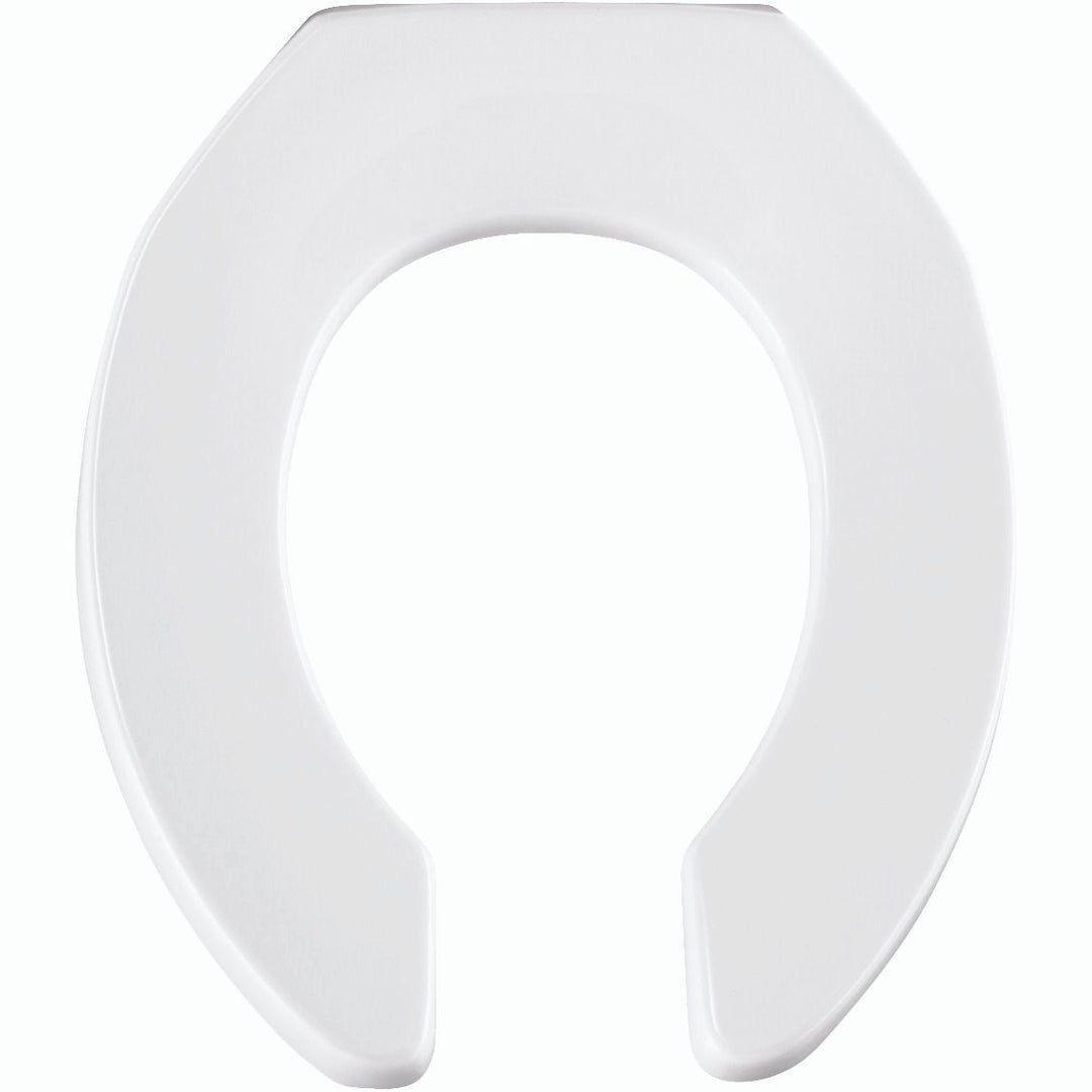 1955/955SSCT Bemis Open Front Less Cover Commercial Plastic Toilet Seat in White with Stay·Tite® Commercial Fastening System™ Self-Sustaining Check Hinge