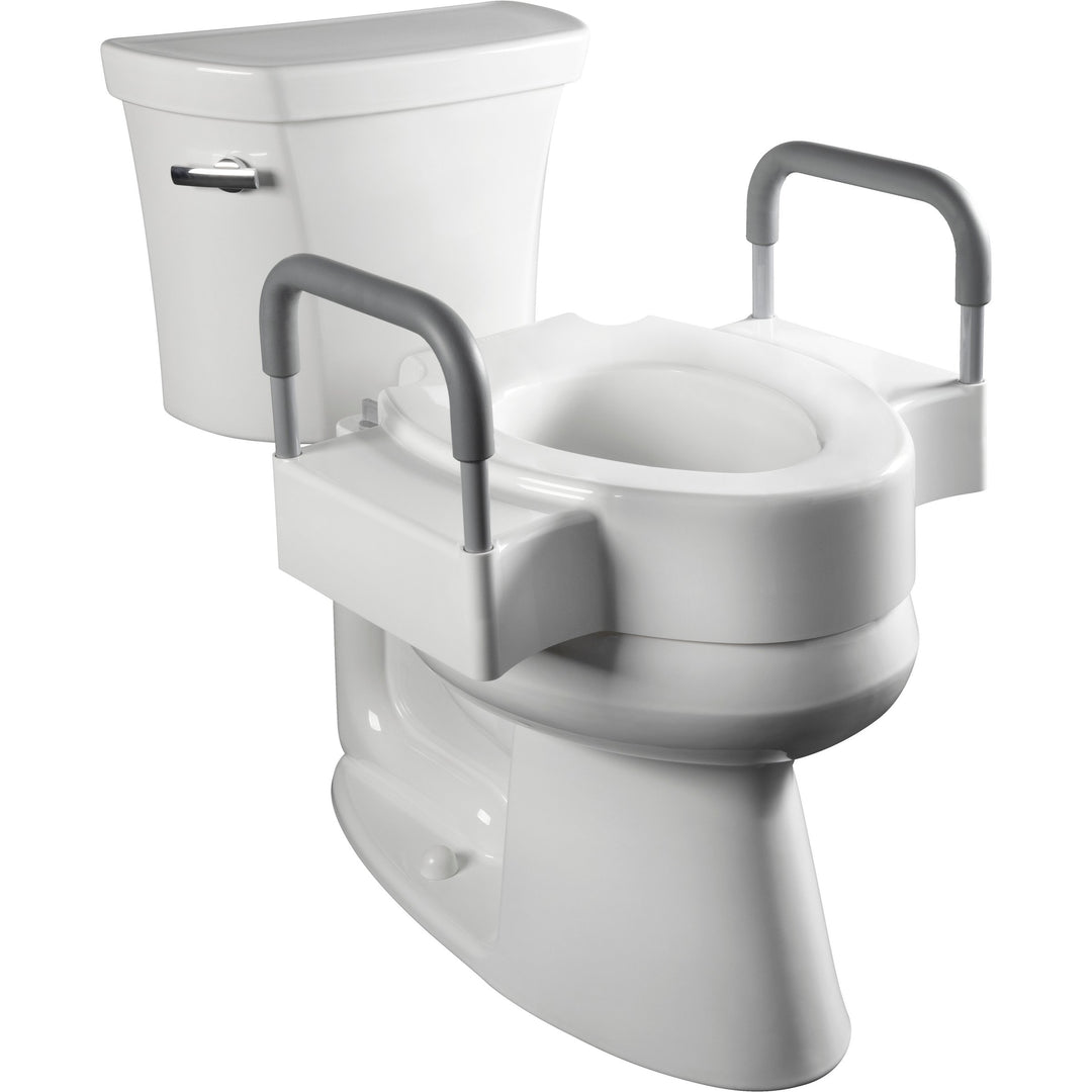 A84505T Bemis Independence Rise™ Plastic 4.5" Raised Toilet Seat with Support Arms Featuring  Stay·Tite® Seat Fastening System™ and Easy·Clean®