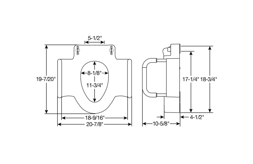 A84505T Bemis Independence Rise™ Plastic 4.5" Raised Toilet Seat with Support Arms Featuring  Stay·Tite® Seat Fastening System™ and Easy·Clean®