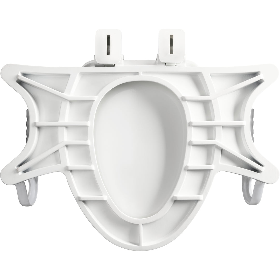 A8AS100 Bemis Independence Assist™ Standard Height Premium Toilet Seat with Support Arms Elongated/Round Plastic White Featuring Stay·Tite® Seat Fastening System™