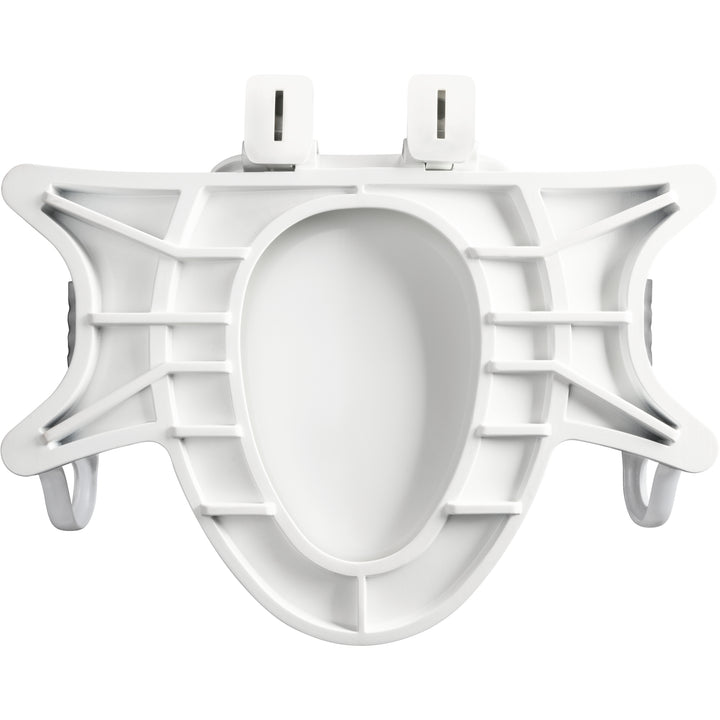 A8AS100 Bemis Independence Assist™ Standard Height Premium Toilet Seat with Support Arms Elongated/Round Plastic White Featuring Stay·Tite® Seat Fastening System™