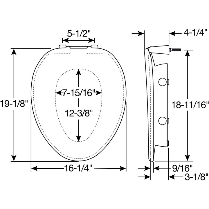 E/R85320TSS Bemis Independence Assurance® with Clean·Shield™ Plastic 3" Premium Raised Toilet Seat Featuring Stay·Tite® Commercial Fastening System™ and Super·Grip® Bumpers