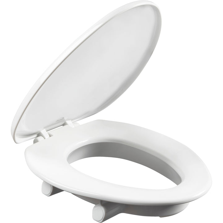 E/R85320TSS Bemis Independence Assurance® with Clean·Shield™ Plastic 3" Premium Raised Toilet Seat Featuring Stay·Tite® Commercial Fastening System™ and Super·Grip® Bumpers