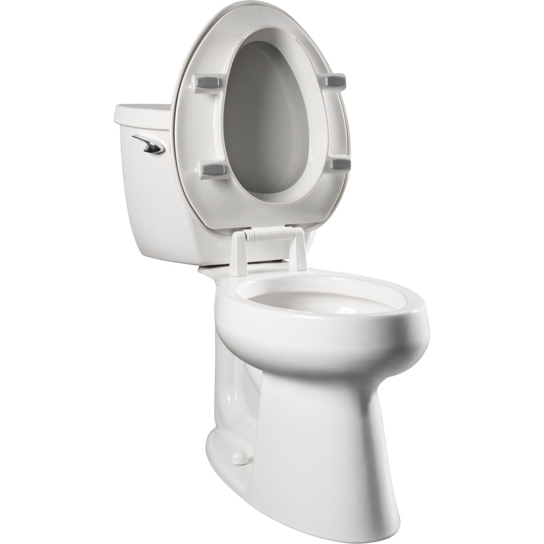 E/R85320TSS Bemis Independence Assurance® with Clean·Shield™ Plastic 3" Premium Raised Toilet Seat Featuring Stay·Tite® Commercial Fastening System™ and Super·Grip® Bumpers