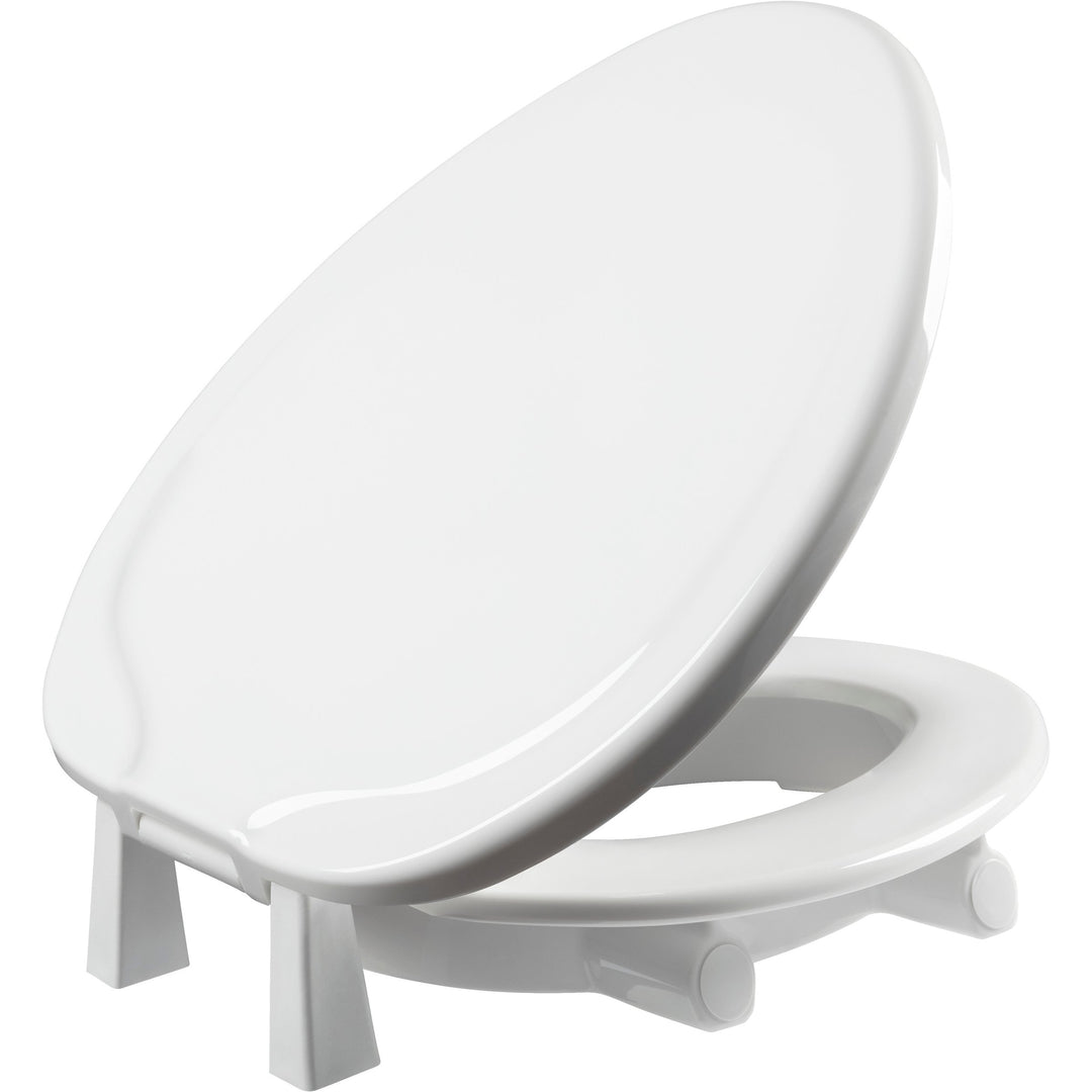 E/R85320TSS Bemis Independence Assurance® with Clean·Shield™ Plastic 3" Premium Raised Toilet Seat Featuring Stay·Tite® Commercial Fastening System™ and Super·Grip® Bumpers