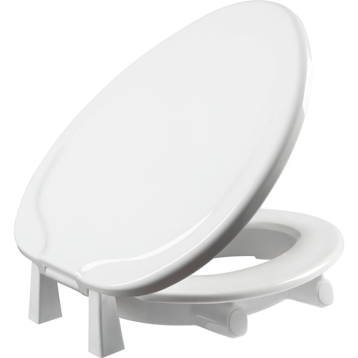 E/R85320TSS Bemis Independence Assurance® with Clean·Shield™ Plastic 3" Premium Raised Toilet Seat Featuring Stay·Tite® Commercial Fastening System™ and Super·Grip® Bumpers