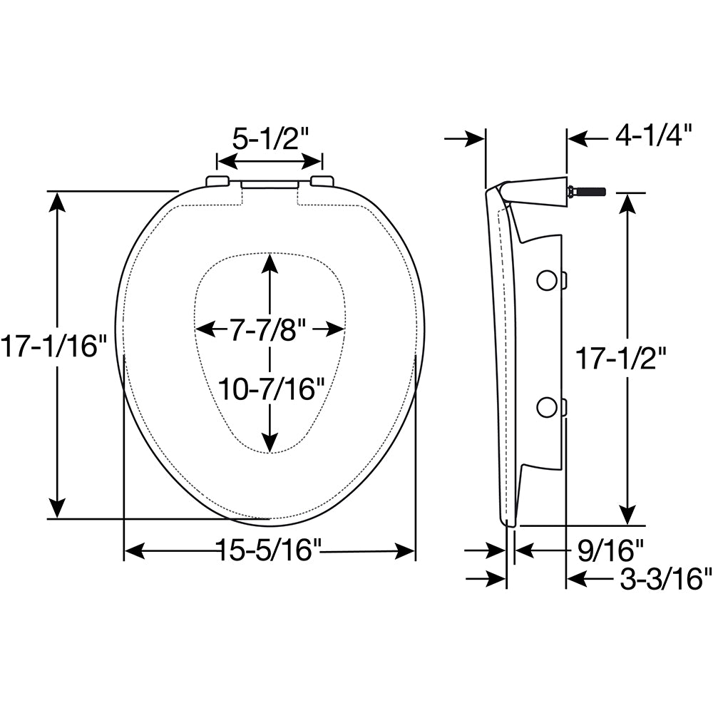 E/R85320TSS Bemis Independence Assurance® with Clean·Shield™ Plastic 3" Premium Raised Toilet Seat Featuring Stay·Tite® Commercial Fastening System™ and Super·Grip® Bumpers