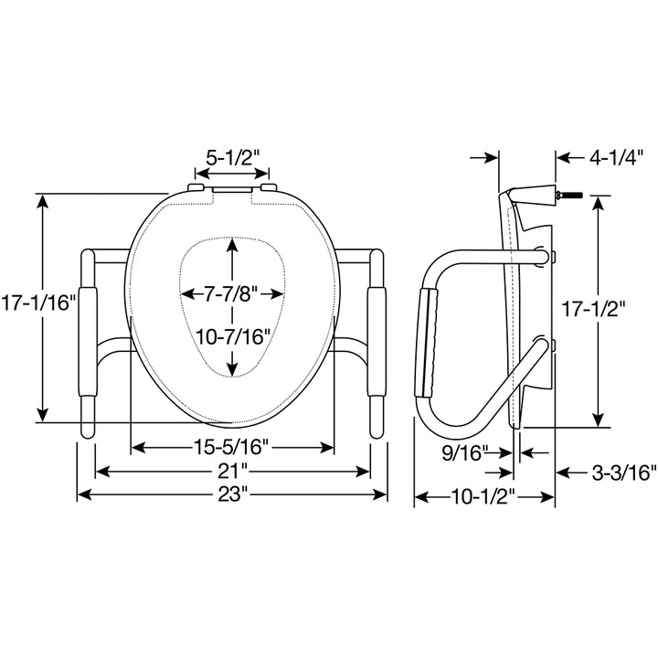 E/R85320ARM Bemis Independence Assurance® with Clean·Shield™ with Support Arms Featuring Stay·Tite® Commercial Fastening System™ and Super·Grip® Bumpers