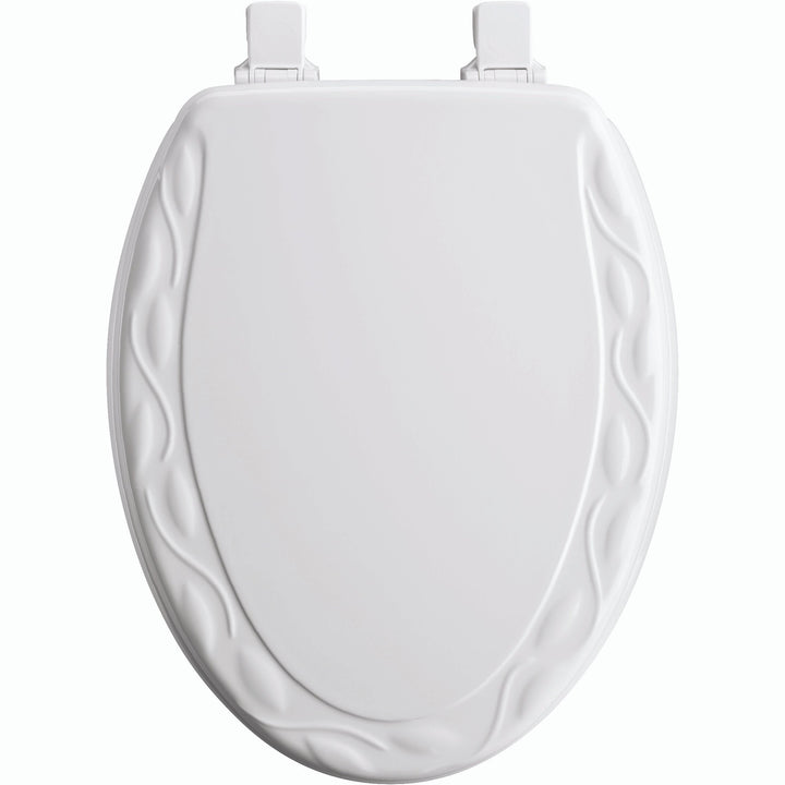 134/34ECA Mayfair by Bemis Ivy™ Enameled Wood Ivy Design Toilet Seat in White with Stay·Tite® Seat Fastening System™ and Easy·Clean®