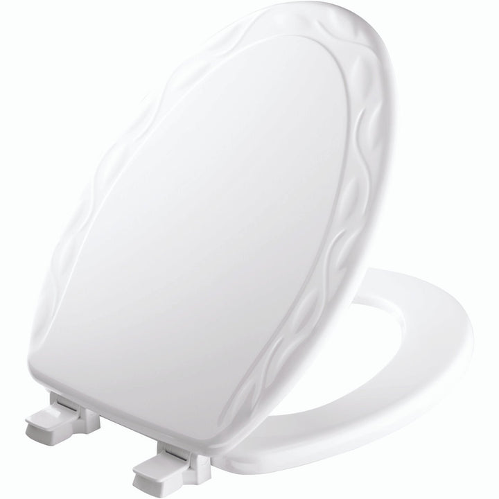 134/34ECA Mayfair by Bemis Ivy™ Enameled Wood Ivy Design Toilet Seat in White with Stay·Tite® Seat Fastening System™ and Easy·Clean®