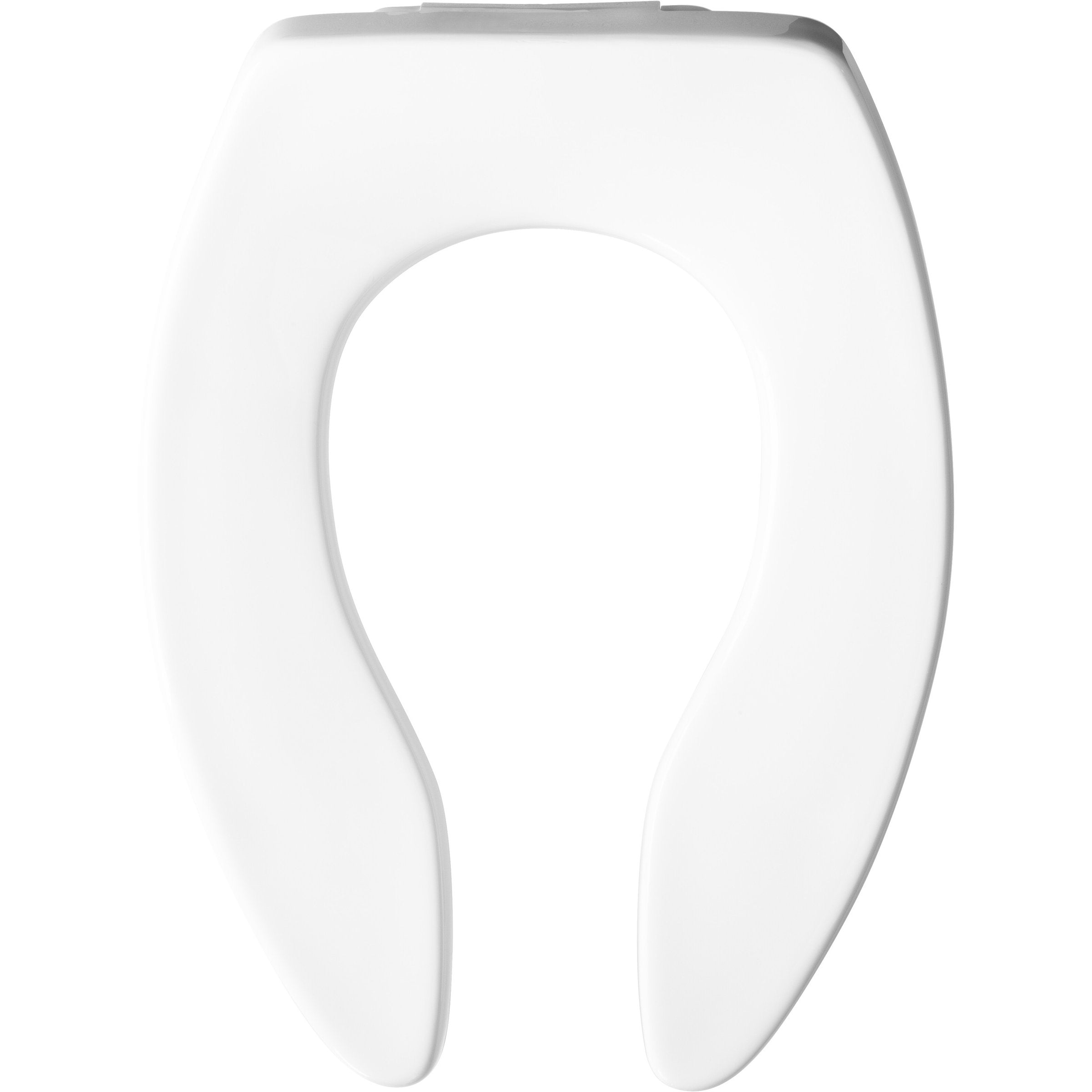 Round Open Front Commercial Plastic Toilet Seat in White Never