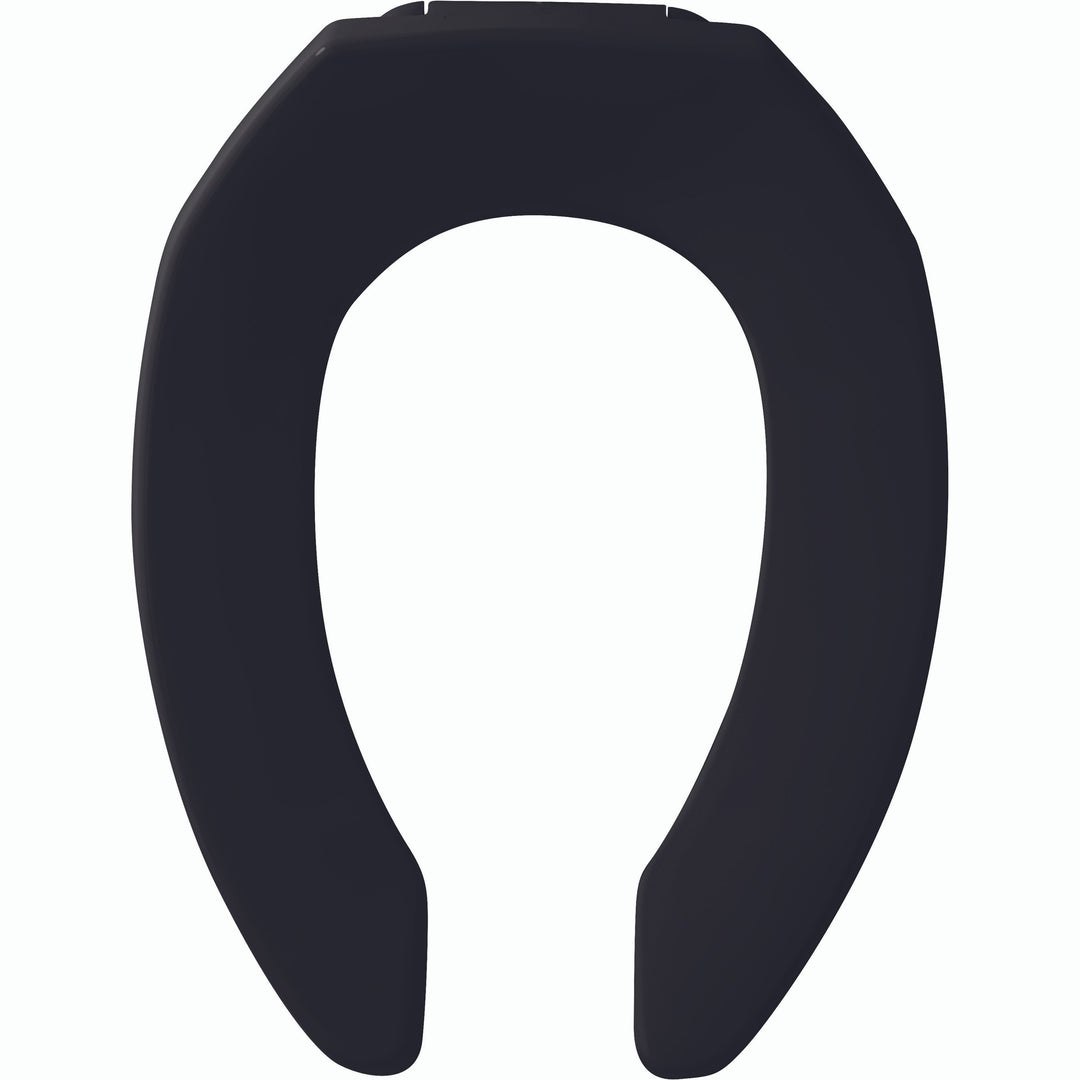 295CT/SSCT Church Elongated Open Front Less Cover Commercial Plastic Toilet Seat in White with Stay·Tite® Commercial Fastening System™ and Check Hinges