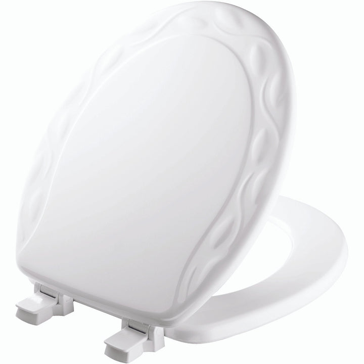 134/34ECA Mayfair by Bemis Ivy™ Enameled Wood Ivy Design Toilet Seat in White with Stay·Tite® Seat Fastening System™ and Easy·Clean®