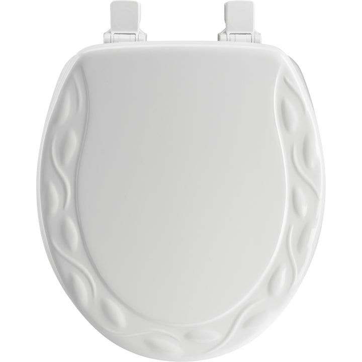 134/34ECA Mayfair by Bemis Ivy™ Enameled Wood Ivy Design Toilet Seat in White with Stay·Tite® Seat Fastening System™ and Easy·Clean®