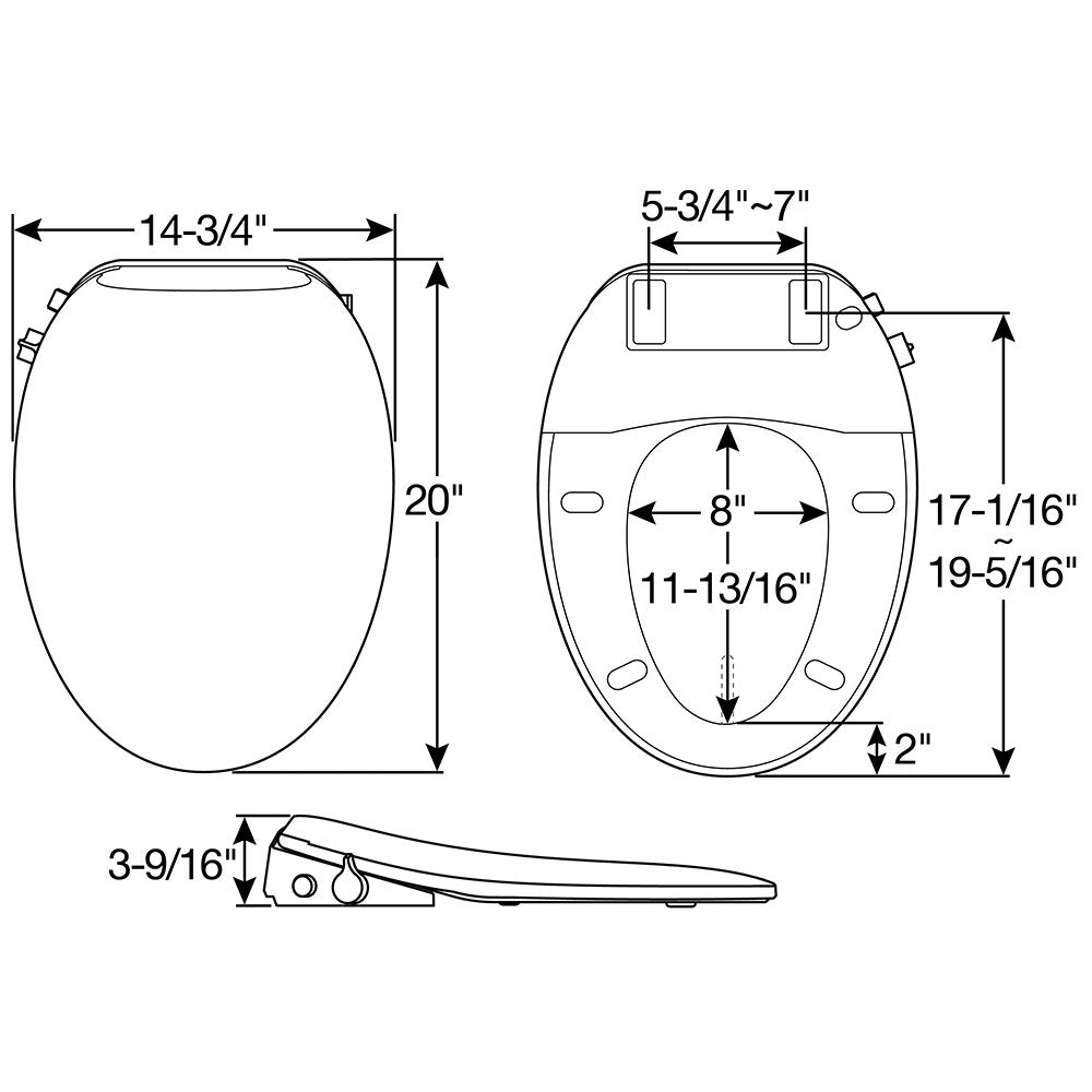HV2000E Haven Bidet Bemis Elongated Plastic Bidet Toilet Seat White Featuring Stay·Tite® Seat Fastening System™