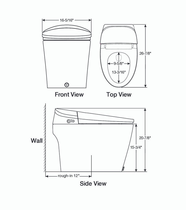 S5000E Bemis Sanctuary 5000 Elongated Plastic/Ceramic Bidet Toilet White